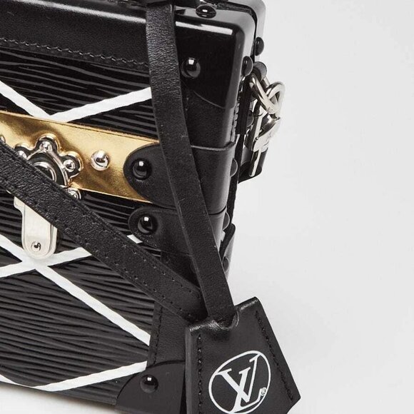 Louis Vuitton Black/White Electric Epi Leather Malletage Petite Malle Bag - Picture 7 of 12